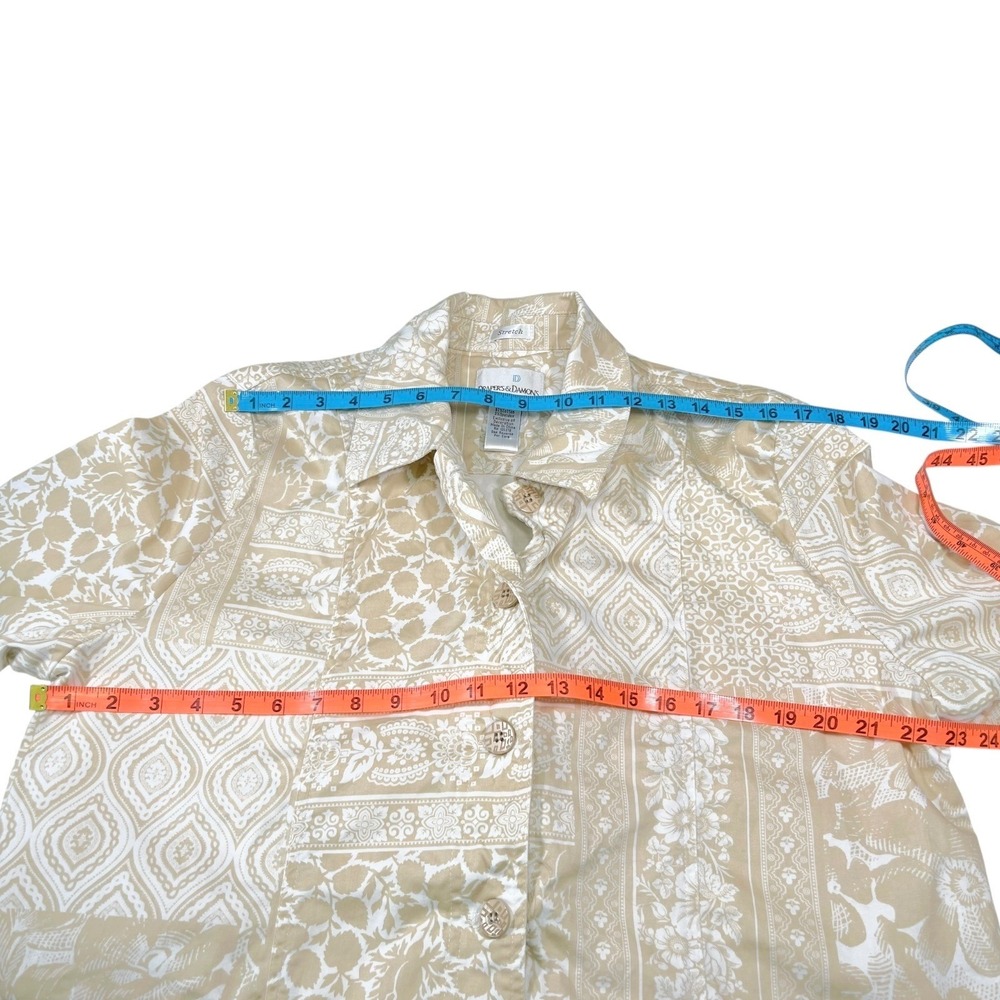 Drapers & Damon 18 Beige Button Up Jacket/Blazer Floral Embroidered Boho Coastal - Picture 4 of 8